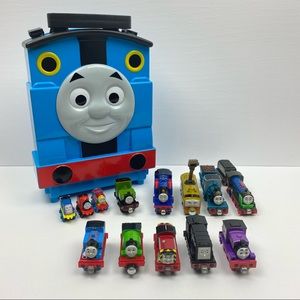Thomas & Friends Die-Cast 15 Piece Character Trains Lot & Plastic Carrying Case